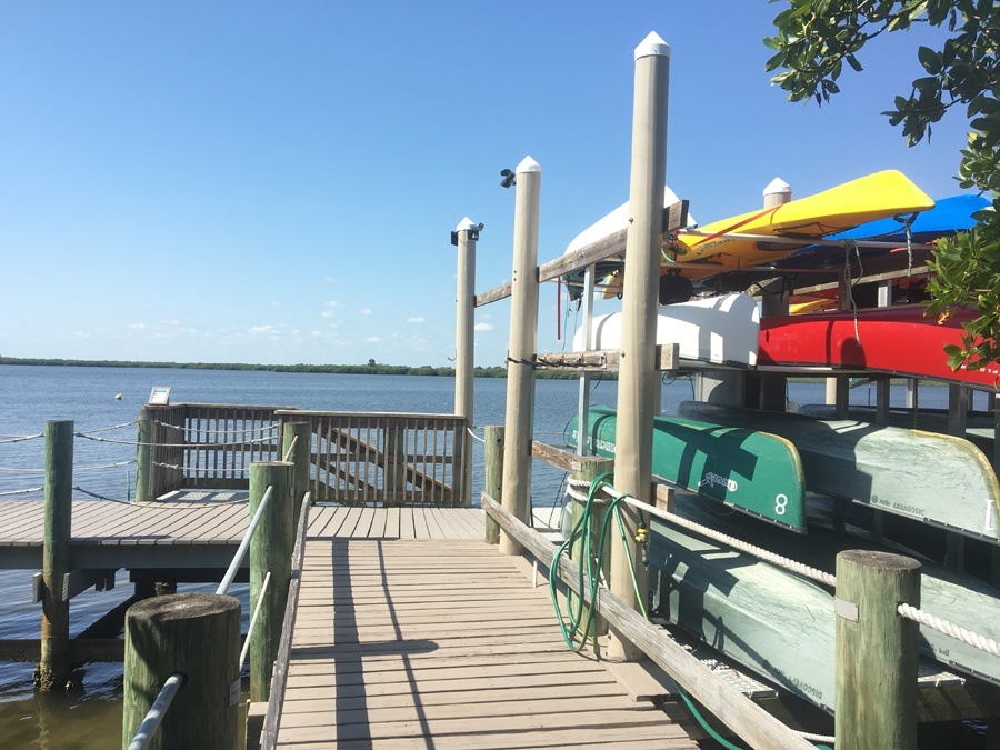 kayaks and canoes at the Environmental Learning Center Vero Beach Florida 