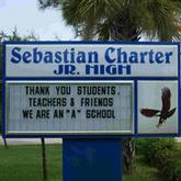 Sebastian Charter Junior High School sign