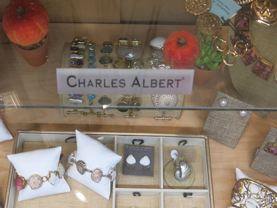 Charles Albert jewelry on display for sale