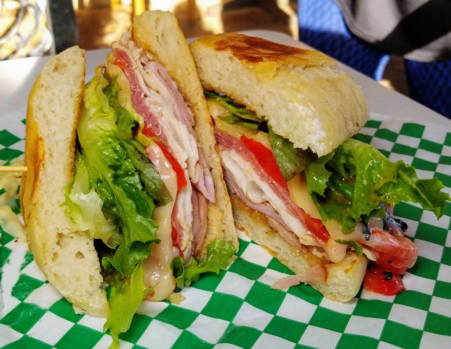 Sliced Salami, Ham, Turkey, Swiss Cheese, Roasted Red Peppers, Balsamic Vinaigrette & Fresh Greens served on a Ciabatta bun