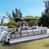 beached pontoon boat beached pontoon boat