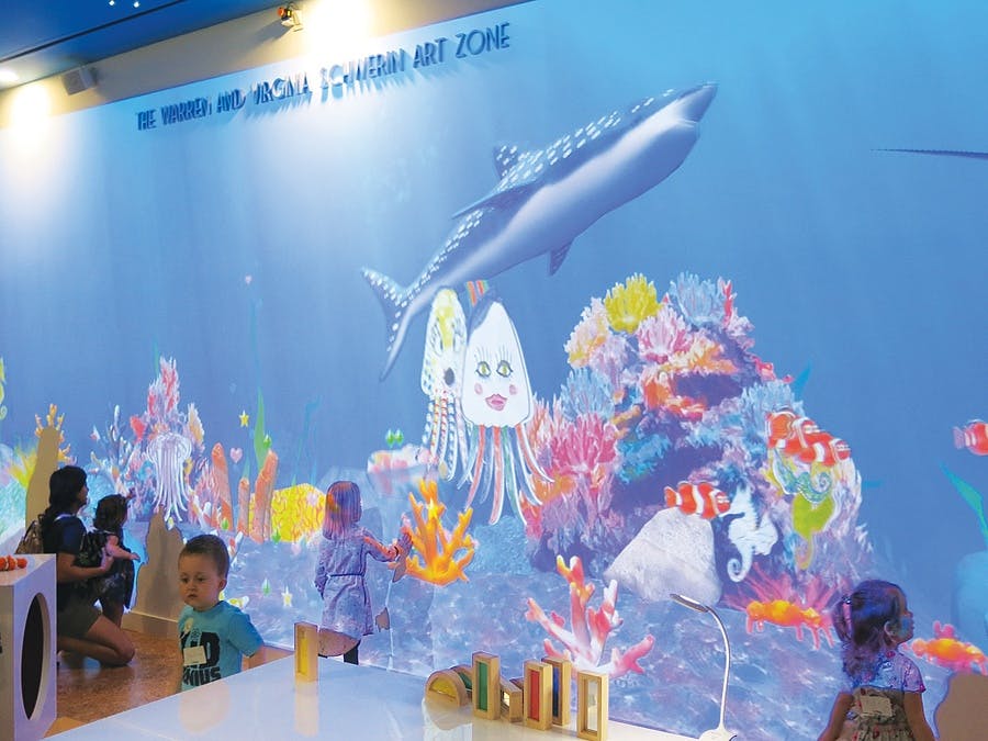 Children playing in the museum's Art Zone for kids