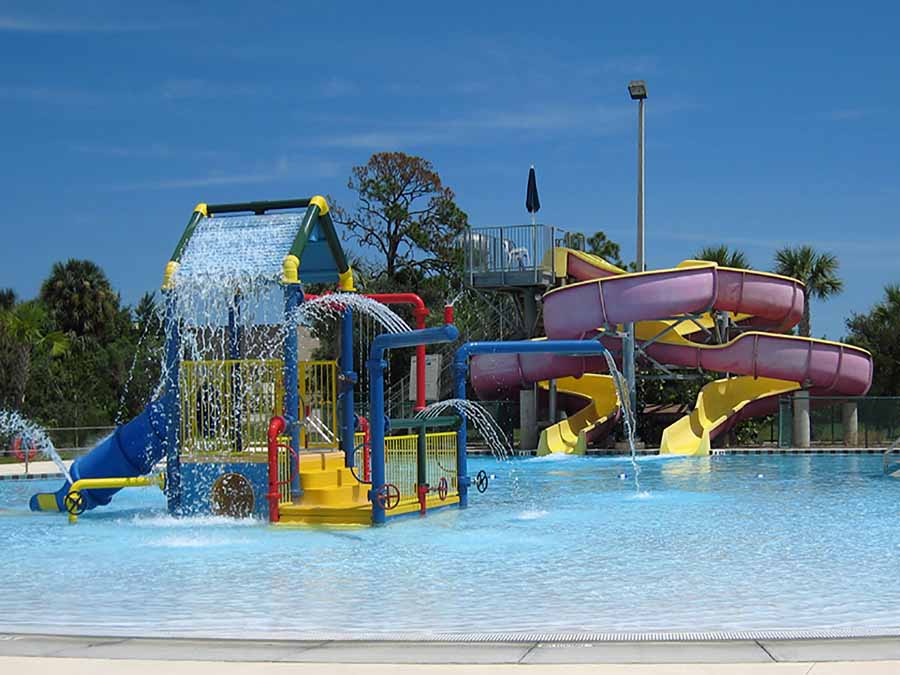 County pool with child play area