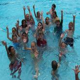 City of Vero Beach Recreation Department Vero Beach Florida kids in the pool waving