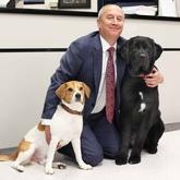 Dr. Marc Lieberman with his two dogs