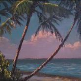 palm trees over the ocean